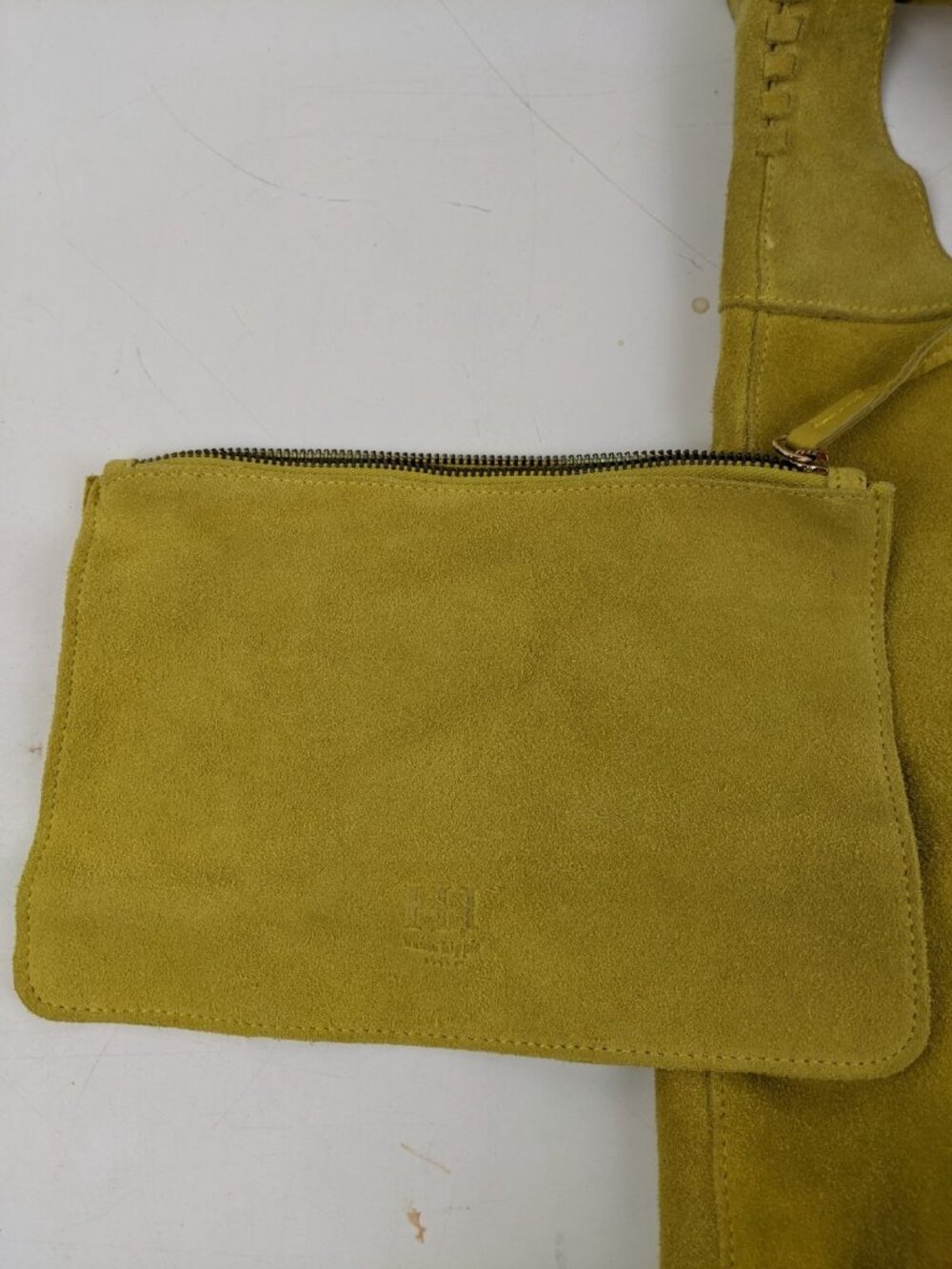 Haute Hippie 100% Leather Festival Suede Hobo Mustard Purse Bag Plus Wallet - Picture 9 of 16